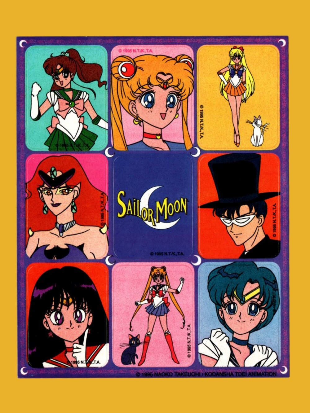 Sailor Moon Sticker Sheet by Gibson Greetings Craft & Collecting Vintage 90s